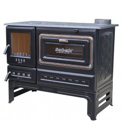 S12UC BRICK COOKING STOVE WITH GLASS LONG FOOT  (MAJOLIC & MAT BLACK)